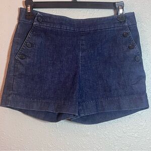Banana Republic Sailor Button Denim Shorts Size 0 Dark Wash High Rise